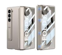Coque de téléphone Tout Compris à charnière magnétique pour Samsung Galaxy Z Fold 6, Coque de téléphone à clapet avec Support pour Z Fold6 (Gris Titane, pour Fold 6)