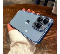 Coque De Téléphone Transparente Plaquée De Luxe,Étui De Protection Complet En Silicone Pour Iphone 17 Air 16 15 14 13 11 12 Pro Max Plus 12 13 Mini.Sierra Blue.For Iphone 11