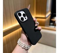 Coque de téléphone ultra fine en silicone compatible avec iPhone 16, noir | Étui en silicone souple pour smartphone 20 x 10 cm, simple et élégant, offre une protection de base pour une utilisation