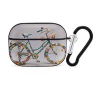 Coque de vélo pour AirPod Pro, anti-rayures en polycarbonate rigide avec porte-clés, accessoires pour AirPod Pro 2e/1ère coque pour homme et femme, style noir