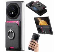 COQUE Denim Étui Magnétique Porte-Cartes pour Honor Magic V3, Antichoc Anti-Chute avec Portefeuille, Support Réglable & Verrou Magnétique 2,5X Plus Résistant-Noir