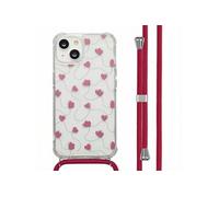 imoshion imoshion Coque Design avec cordon iPhone 14 Dusty Rose Connected Hearts Multicolore