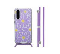 imoshion imoshion Coque Design avec cordon Samsung Galaxy A36 Tropical Violet Flowers Connect Multicolore