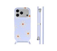 imoshion imoshion Coque design en silicone avec cordon pour iPhone 17 Pro Max Lila Flower Distance Multicolore