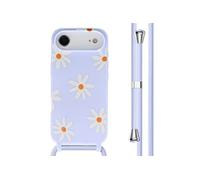 imoshion imoshion Coque design en silicone avec cordon pour iPhone Air Lila Flower Distance Multicolore
