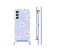 Coque design en silicone avec cordon pour Samsung Galaxy A25 (5G) - Lila Flower Distance