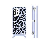 Coque design en silicone avec cordon pour Samsung Galaxy A53 - Animal Lila