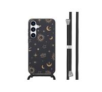 Coque design en silicone avec cordon pour Samsung Galaxy S25 Plus - Sky Black