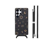 Coque design en silicone avec cordon pour Samsung Galaxy S25 Ultra - Sky Black