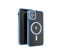 Coque Diamant pour iPhone 11 Protection MagSafe Contour Strass Bleu clair