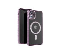 Coque Diamant pour iPhone 11 Protection MagSafe Contour Strass Violet