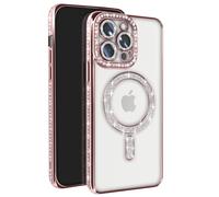 Coque Diamant pour iPhone 13 Pro MagSafe Contour Strass Rose