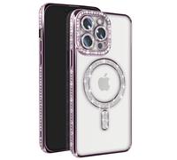 Avizar Coque Diamant pour iPhone 13 Pro Contour Strass Violet