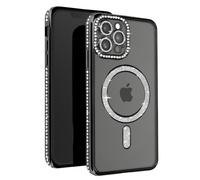 Coque Diamant pour iPhone 13 Pro Max Protection MagSafe Contour Strass Noir