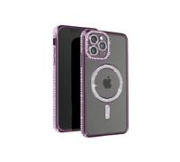 Coque Diamant pour iPhone 13 Pro Max Protection MagSafe Contour Strass Violet