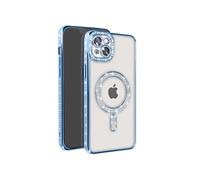 Avizar Coque Diamant pour iPhone 14 Plus Contour Strass Bleu