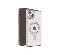 Coque Diamant pour iPhone 14 Plus MagSafe Contour Strass Rose