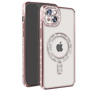 Coque Diamant pour iPhone 14 Plus MagSafe Contour Strass Rose