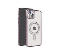 Avizar Coque Diamant pour iPhone 14 Plus – Contour strass – Violet – Compatible MagSafe