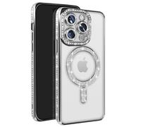 Coque Diamant pour iPhone 14 Pro MagSafe Contour Strass Argent