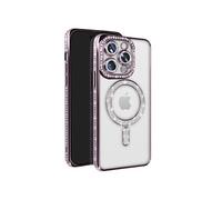 Avizar Coque Diamant pour iPhone 14 Pro Contour Strass Violet
