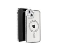 Coque Diamant pour iPhone 14 Protection MagSafe Contour Strass Argent