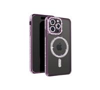 Avizar Coque Diamant pour iPhone 15 Pro Protection Contour Strass Violet