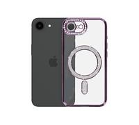 Avizar Coque Diamant pour iPhone 16e Contour Strass Violet