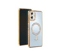 Coque Diamant pour Samsung Galaxy A06 MagSafe Contour Strass Dorée