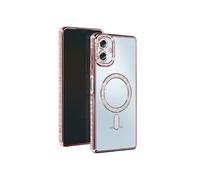 Coque Diamant pour Samsung Galaxy A06 MagSafe Contour Strass Rose champagne