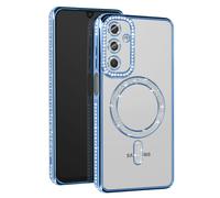 Avizar Coque Diamant pour Samsung Galaxy A16 Contour Strass Bleu clair