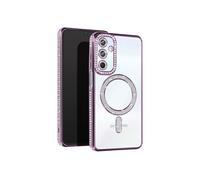 Avizar Coque Diamant pour Samsung Galaxy A25 Contour Strass Violet