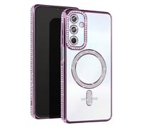 Avizar Coque Diamant pour Samsung Galaxy A25 Contour Strass Violet