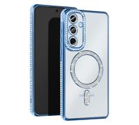 Coque Diamant pour Samsung Galaxy A35 MagSafe Contour Strass Bleu clair