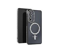 Coque Diamant pour Samsung Galaxy A35 MagSafe Contour Strass Noir