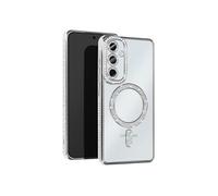 Coque Diamant pour Samsung Galaxy A55 MagSafe Contour Strass Argent