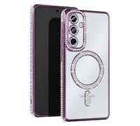 Coque Diamant pour Samsung Galaxy A55 MagSafe Contour Strass Violet
