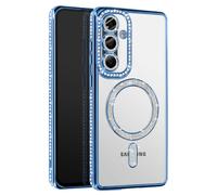 Coque Diamant pour Samsung Galaxy A56 MagSafe Contour Strass Bleu