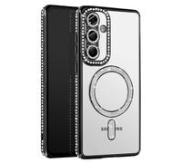 Coque Diamant pour Samsung Galaxy A56 MagSafe Contour Strass Noir