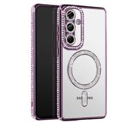 Avizar Coque Diamant pour Samsung Galaxy A56 Contour Strass Violet
