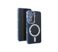 Coque Diamant pour Samsung Galaxy S22 MagSafe Contour Strass Bleu Clair