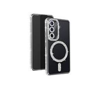 Coque Diamant pour Samsung Galaxy S23 MagSafe Contour Strass Argent