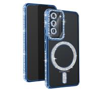 Coque Diamant pour Samsung Galaxy S23 MagSafe Contour Strass Bleu clair
