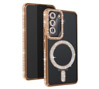 Coque Diamant pour Samsung Galaxy S23 MagSafe Contour Strass Dorée