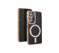 Avizar Coque Diamant pour Samsung Galaxy S23 Contour Strass Dorée