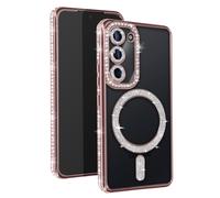 Coque Diamant pour Samsung Galaxy S23 MagSafe Contour Strass Rose champagne
