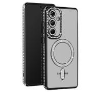 Coque Diamant pour Samsung Galaxy S24 FE MagSafe Contour Strass Noir
