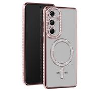 Coque - Samsung - Galaxy S24 FE - Rose Champagne - Strass - MagSafe - Élégante