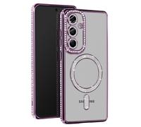 Coque Diamant pour Samsung Galaxy S24 FE MagSafe Contour Strass Violet