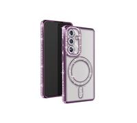 Avizar Coque Diamant pour Samsung Galaxy S24 Contour Strass Violet